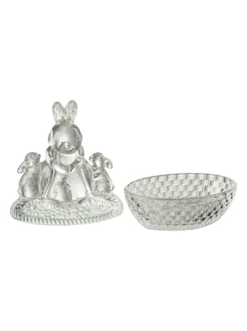 J Line Vorratsglas "Familie Hase" in Transparent - (B)13 x (H)17 x (T)9,5 cm