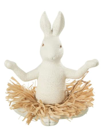 J Line Dekofigur "Yoga Hase" in Weiß - (H)21 x Ø 19,5 cm