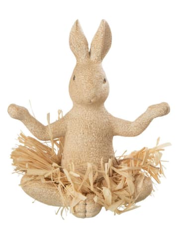 J Line Dekofigur "Yoga Hase" in Hellbraun - (H)21 x Ø 18 cm