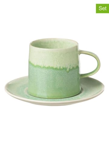 J Line 4er-Set: Kaffeetassen in Grün - (H)8,5 cm