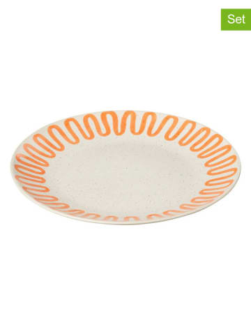 J Line 4er-Set: Speiseteller in Orange - Ø 27 cm