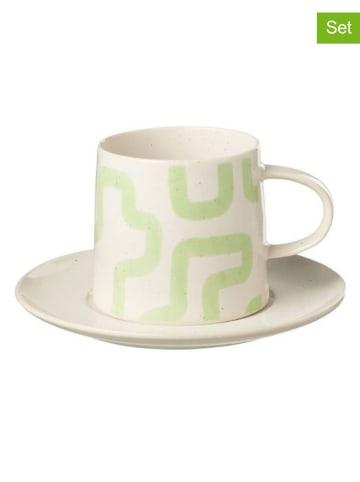 J Line 4er-Set: Kaffeetassen in Grün - (H)9 cm