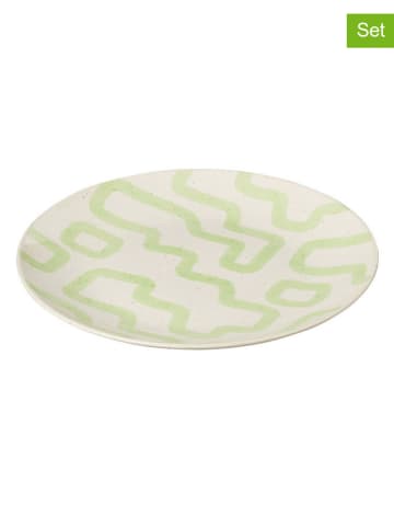 J Line Talerze obiadowe (4 szt.) w kolorze zielonym - Ø 27 cm