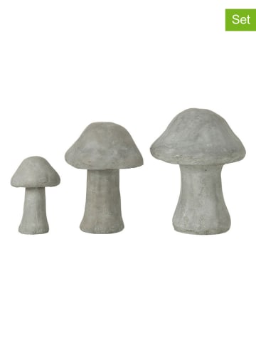 J Line 3er-Set: Dekofiguren "Pilz" in Grau