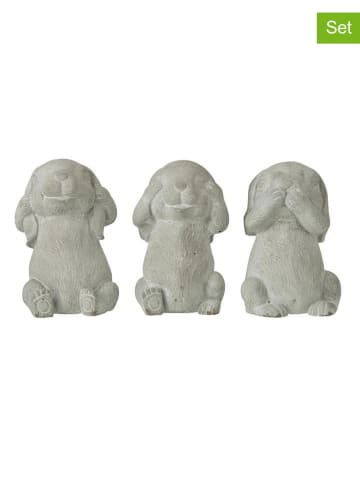 J Line Figurki dekoracyjne (3 szt.) w kolorze szarym - wys. 20 x Ø 13,5 cm