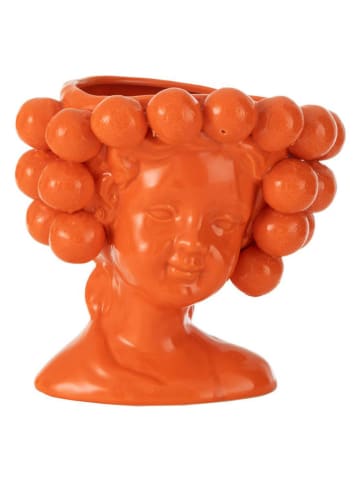 J Line Übertopf "Orangen Mädchen" in Orange - (B)19 x (H)20 x (T)16,6 cm