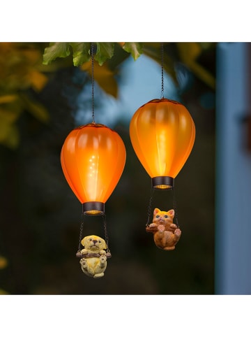 Garden Hero 2er-Set: LED-Solar-Dekoleuchten in Orange - (H)49 x Ø 12 cm