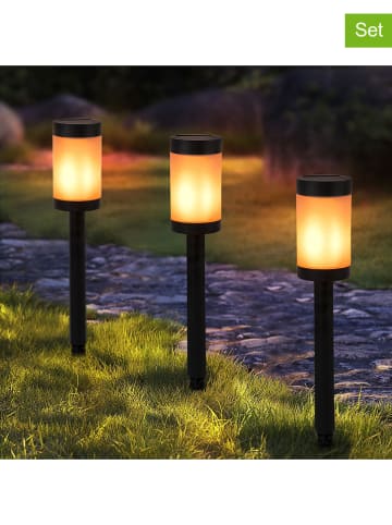 Garden Hero 6-delige set: ledsolartuinstekers zwart - (H)40,5 x Ø 5,9 cm