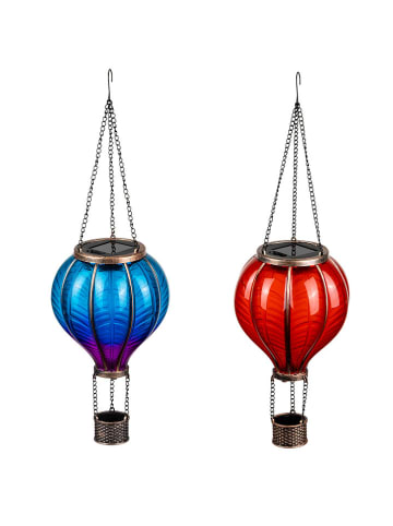 Garden Hero LED-Solar-Dekoleuchten in Blau/ Rot - (H)45 x Ø 14 cm