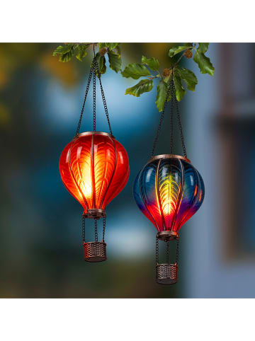 Garden Hero LED-Solar-Dekoleuchten in Blau/ Rot - (H)45 x Ø 14 cm