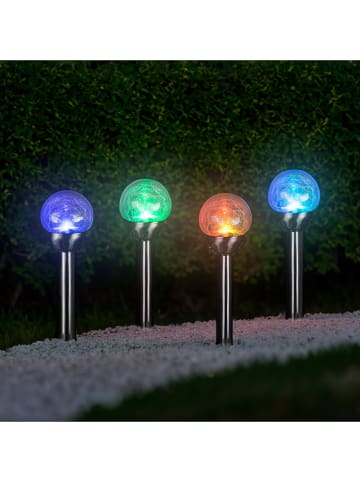 Garden Hero Ledtuinsteker zilverkleurig - (H)34 x Ø 8 cm