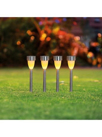 Garden Hero LED-Gartenstecker in Silber - (H)36 x Ø 5,5 cm