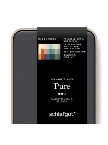 Schlafgut Spannbettlaken "Pure" in Anthrazit