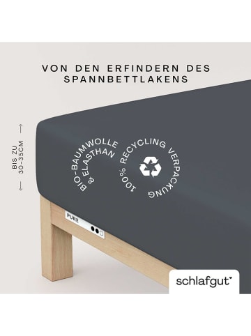 Schlafgut Spannbettlaken "Pure" in Anthrazit