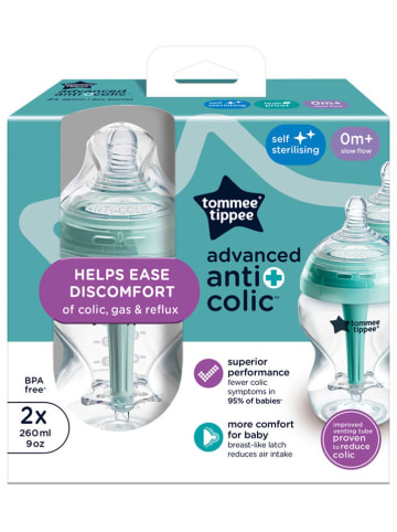 tommee tippee 2er-Set: Babyflaschen ''Advanced AntiColic'' in Türks - 260 ml