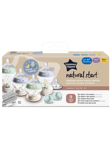 tommee tippee 9tlg. Babyflaschen-Set ''Natural start'' in Blau/ Grün