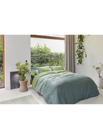 Beddinghouse Satijnen beddengoedset "Silas" blauw/groen