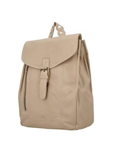 HIDE & STITCHES Leder-Rucksack "Daydreamer" in Beige - (B)25 x (H)32 x (T)12 cm