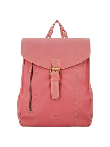 HIDE & STITCHES Leder-Rucksack "Daydreamer" in Pink - (B)25 x (H)32 x (T)12 cm