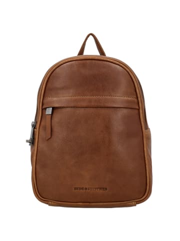 HIDE & STITCHES Leren rugzak "Porto" bruin - (B)20 x (H)27 x (D)12 cm