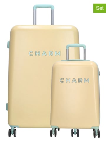 Charm 2-delige hardcase-trolleyset geel