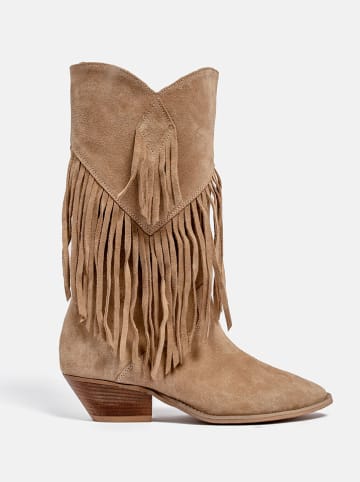 loft37 Leren cowboyboots beige