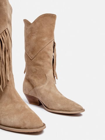 loft37 Leren cowboyboots beige