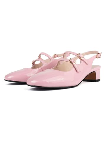 loft37 Leder-Slingpumps in Rosa