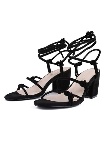 loft37 Leren haksandalen zwart