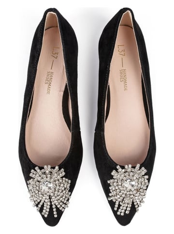 loft37 Leren ballerina's zwart