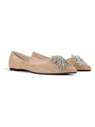 loft37 Leder-Ballerinas in Beige