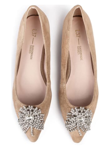 loft37 Leder-Ballerinas in Beige