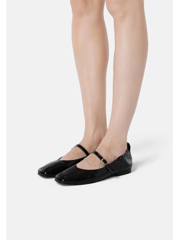 loft37 Leren ballerina's met bandje zwart