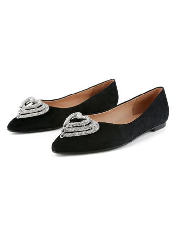 loft37 Leren ballerina's zwart