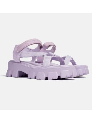 loft37 Leren haksandalen paars