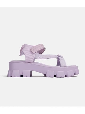 loft37 Leren haksandalen paars