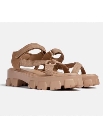 loft37 Leder-Sandaletten in Beige