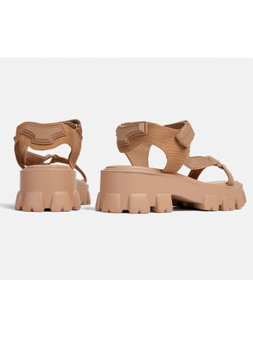 loft37 Leder-Sandaletten in Beige