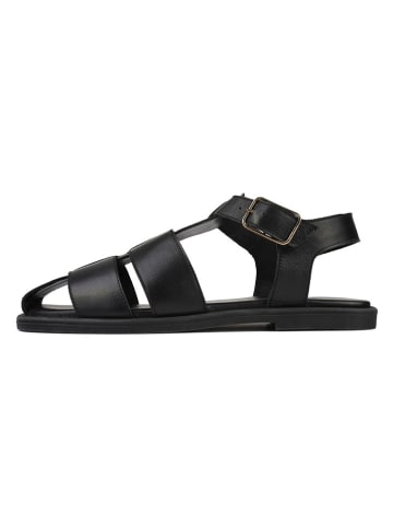 loft37 Leder-Halbsandalen in Schwarz