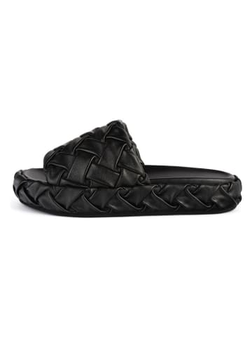 loft37 Leren slippers zwart
