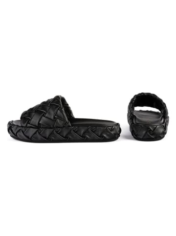 loft37 Leren slippers zwart