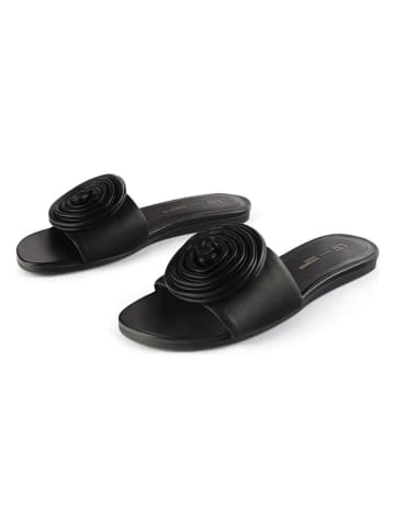 loft37 Leren slippers zwart