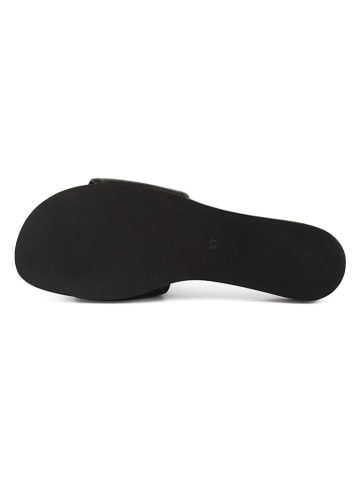 loft37 Leder-Pantoletten in Schwarz