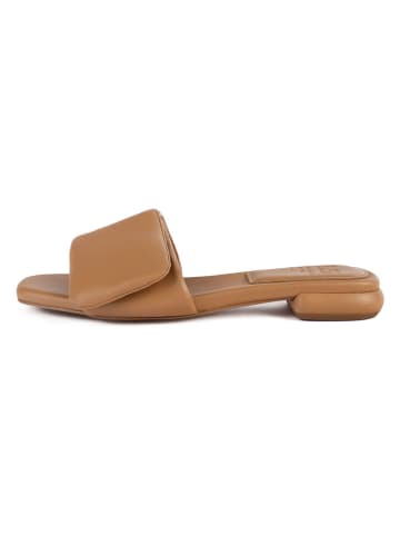 loft37 Leder-Pantoletten in Beige