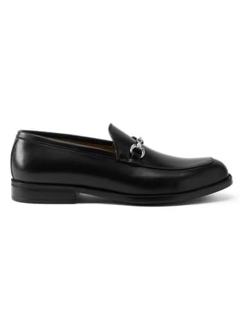 British Passport Leder-Mokassins in Schwarz