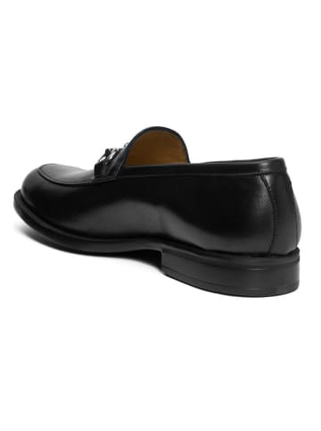 British Passport Leder-Mokassins in Schwarz