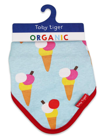 Toby Tiger Dreieckstuch in Hellblau - (L)32 x (B)22 cm