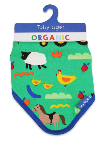 Toby Tiger Chusta trójkątna w kolorze zielonym - 32 x 22 cm