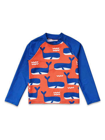 Toby Tiger Badeshirt in Blau/ Rot