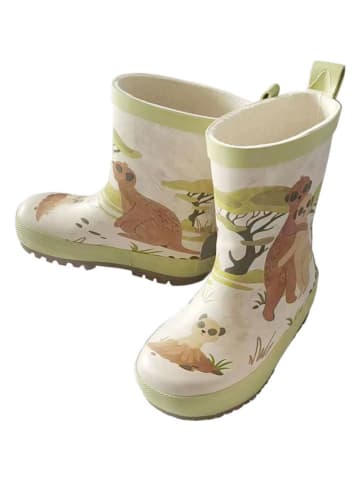 MaxiMo Gummistiefel "Erdmännchen" in Grün/ Creme